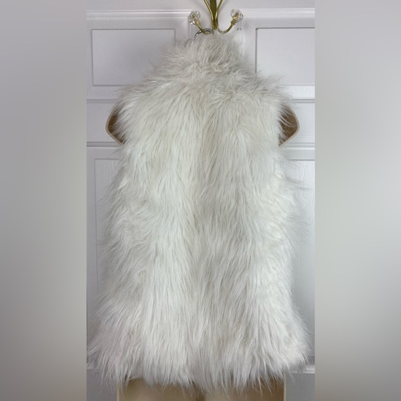Ashley by 26 International Vest Women S/M White Faux Fur Lined - Picture 4 of 5